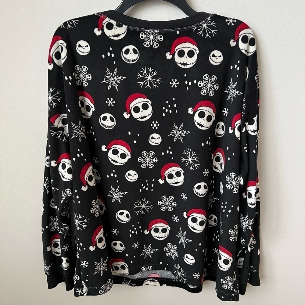 Nightmare Before Christmas Jack Skellington Santa Hat Fleece Pajama Top Size 3X - Picture 5 of 10